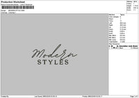Moderntext 02 Embroidery File 6 sizes