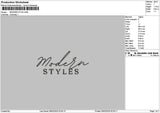 Moderntext 02 Embroidery File 6 sizes