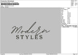 Moderntext 02 Embroidery File 6 sizes