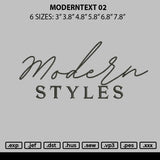 Moderntext 02 Embroidery File 6 sizes