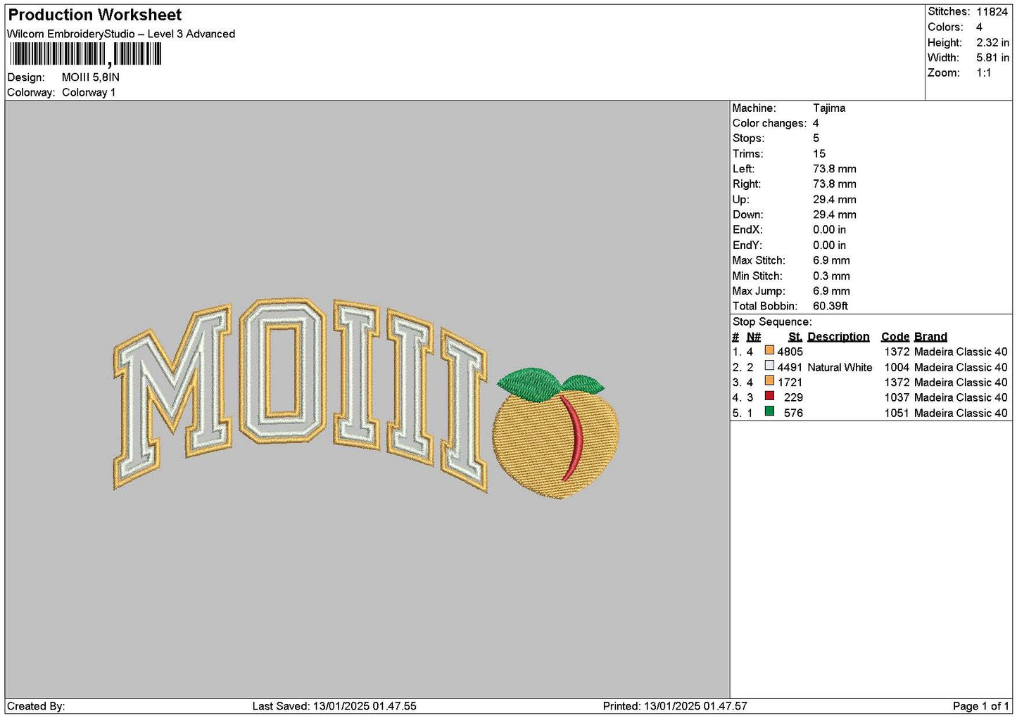 Moiiitext Embroidery File 6 sizes