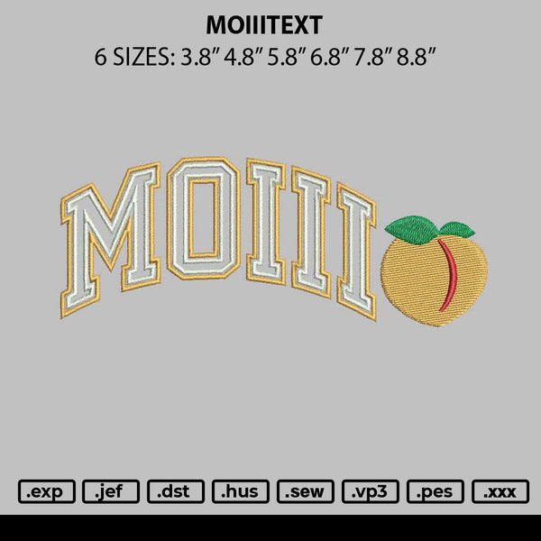 Moiiitext Embroidery File 6 sizes