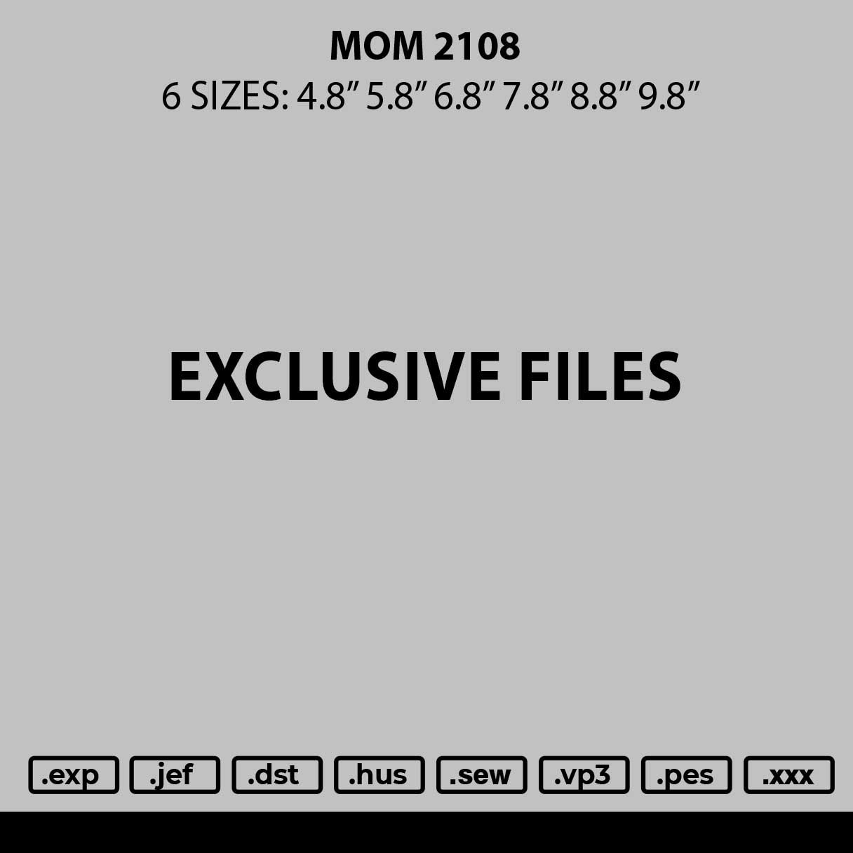 Mom 2108 Embroidery File 6 sizes