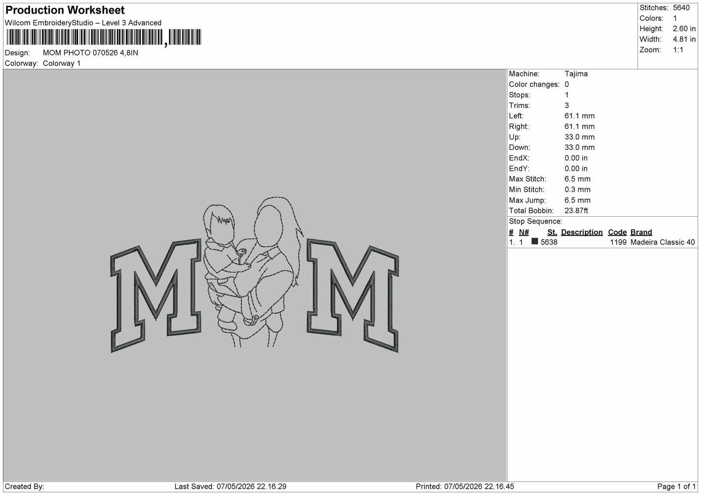 Mom Photo 070526 Embroidery File 6 sizes
