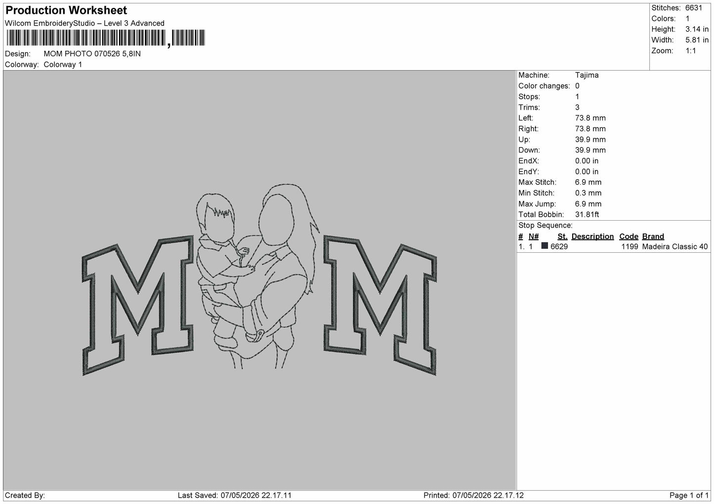 Mom Photo 070526 Embroidery File 6 sizes