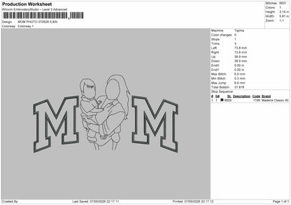 Mom Photo 070526 Embroidery File 6 sizes