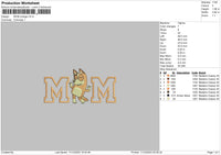 Mom Orange Embroidery File 6 sizes