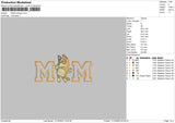 Mom Orange Embroidery File 6 sizes