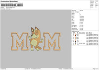 Mom Orange Embroidery File 6 sizes