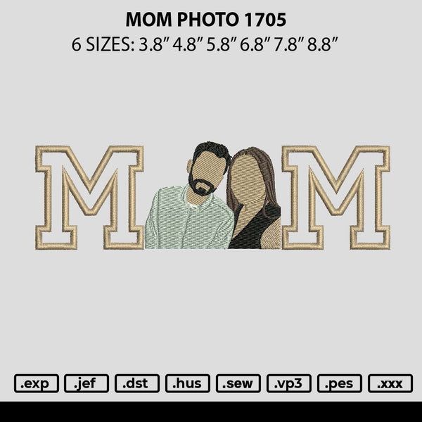 Mom Photo 1705 Embroidery File 6 sizes