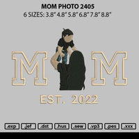 Mom Photo 2407 Embroidery File 6 sizes