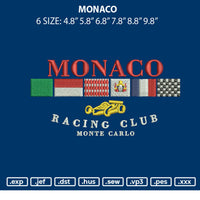 Monaco Embroidery File 6 sizes