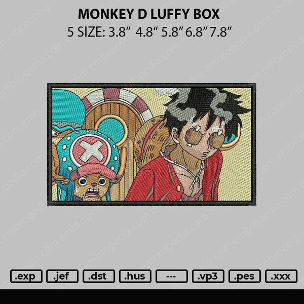 Monkey D Luffy Box Embroidery File 5 sizes