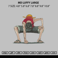 Md Luffy Large Embroidery File 6 sizes