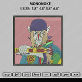 Mononoke Embroidery File 4 size