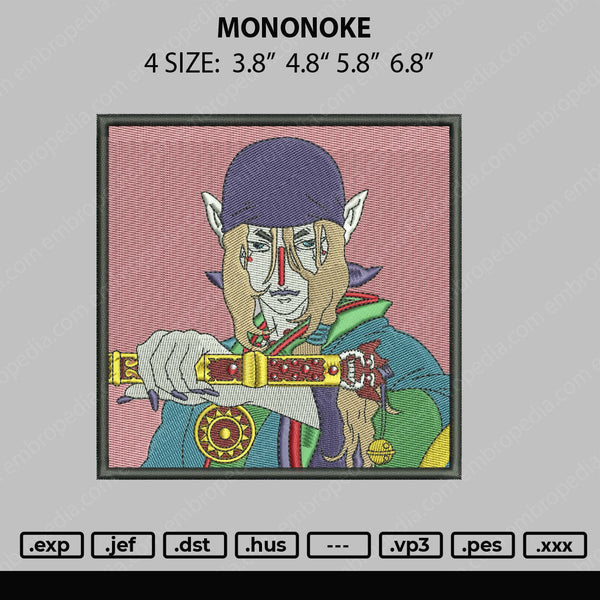 Mononoke Embroidery File 4 size