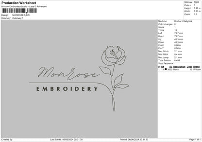 Manrosetext Embroidery File 6 sizes