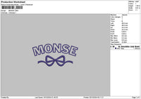 Monsetext Embroidery File 6 sizes