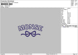 Monsetext Embroidery File 6 sizes