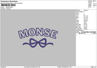Monsetext Embroidery File 6 sizes