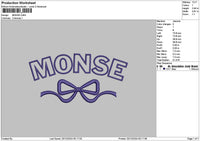 Monsetext Embroidery File 6 sizes