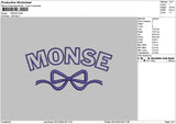 Monsetext Embroidery File 6 sizes