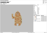 Monster 003 Embroidery File 6 sizes