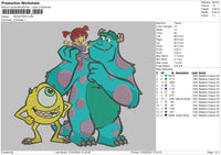 Monsters Embroidery File 4 size