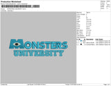Monster Univeristy Embroidery File 4 sizes