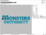 Monster Univeristy Embroidery File 4 sizes