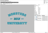 Monster University Est 1313 Embroidery File 4 sizes
