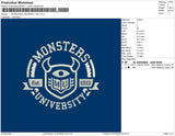 Monster University MU Embroidery File 4 sizes