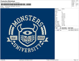 Monster University MU Embroidery File 4 sizes