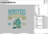 Monsters 0704 Embroidery File 6 sizes
