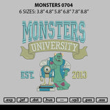 Monsters 0704 Embroidery File 6 sizes