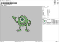 Monster Mike Embroidery File 5 sizes
