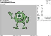 Monster Mike Embroidery File 5 sizes
