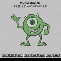 Monster Mike Embroidery File 5 sizes