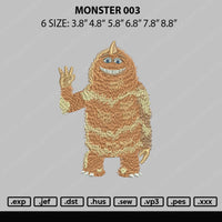 Monster 003 Embroidery File 6 sizes