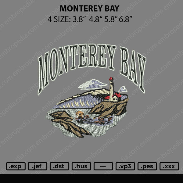 Monterey Bay Embroidery File 4 size