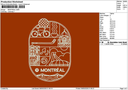 Montrealtext Embroidery File 6 sizes
