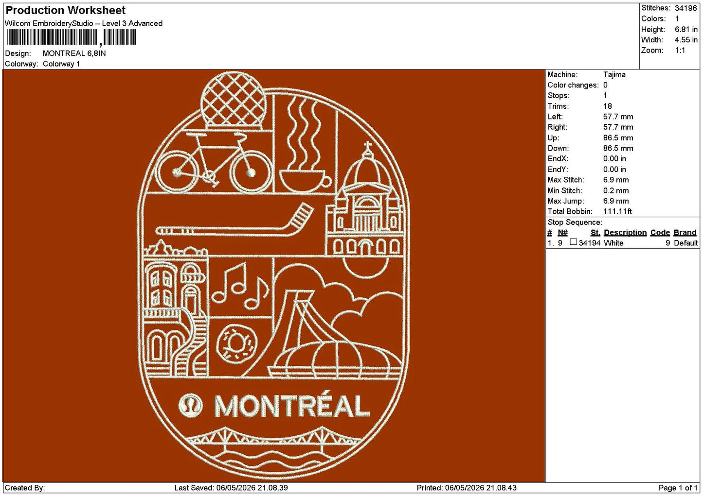 Montrealtext Embroidery File 6 sizes