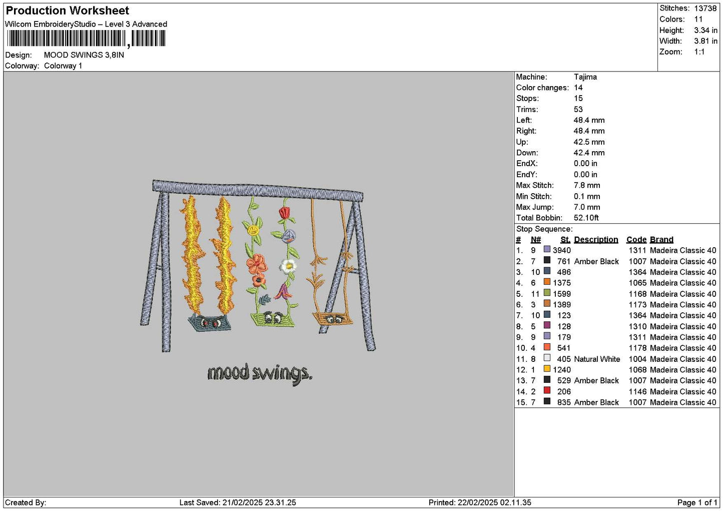 Moodtext 2202 Embroidery File 6 sizes
