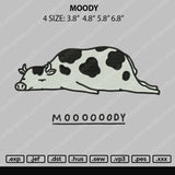 Moody Embroidery File 4 size