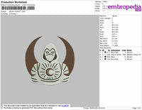 Moon Knight Embroidery File 4 size