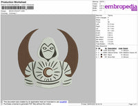 Moon Knight Embroidery File 4 size