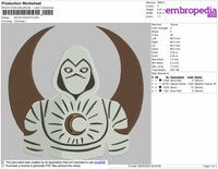 Moon Knight Embroidery File 4 size
