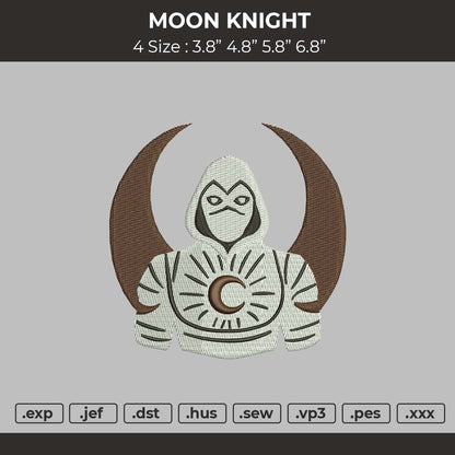 Moon Knight Embroidery File 4 size