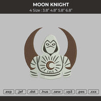 Moon Knight Embroidery File 4 size