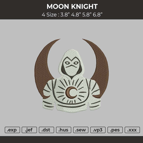 Moon Knight Embroidery File 4 size